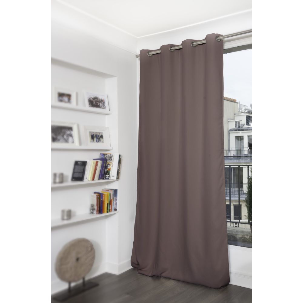Rideau thermique occultant gris 140x260