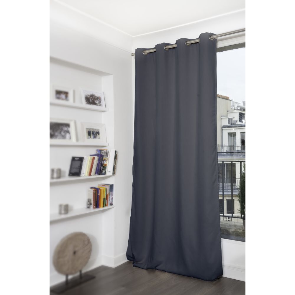 Rideau thermique occultant gris 140x300