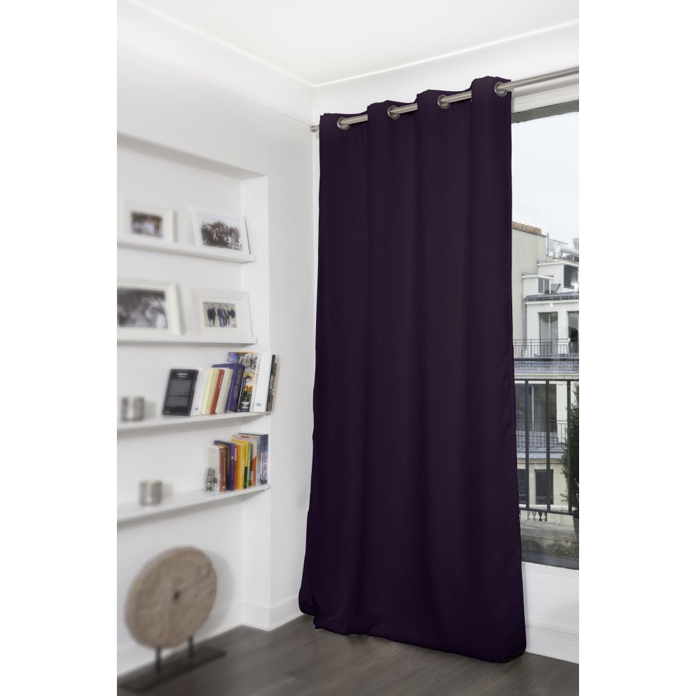 Rideau thermique occultant violet 140x260