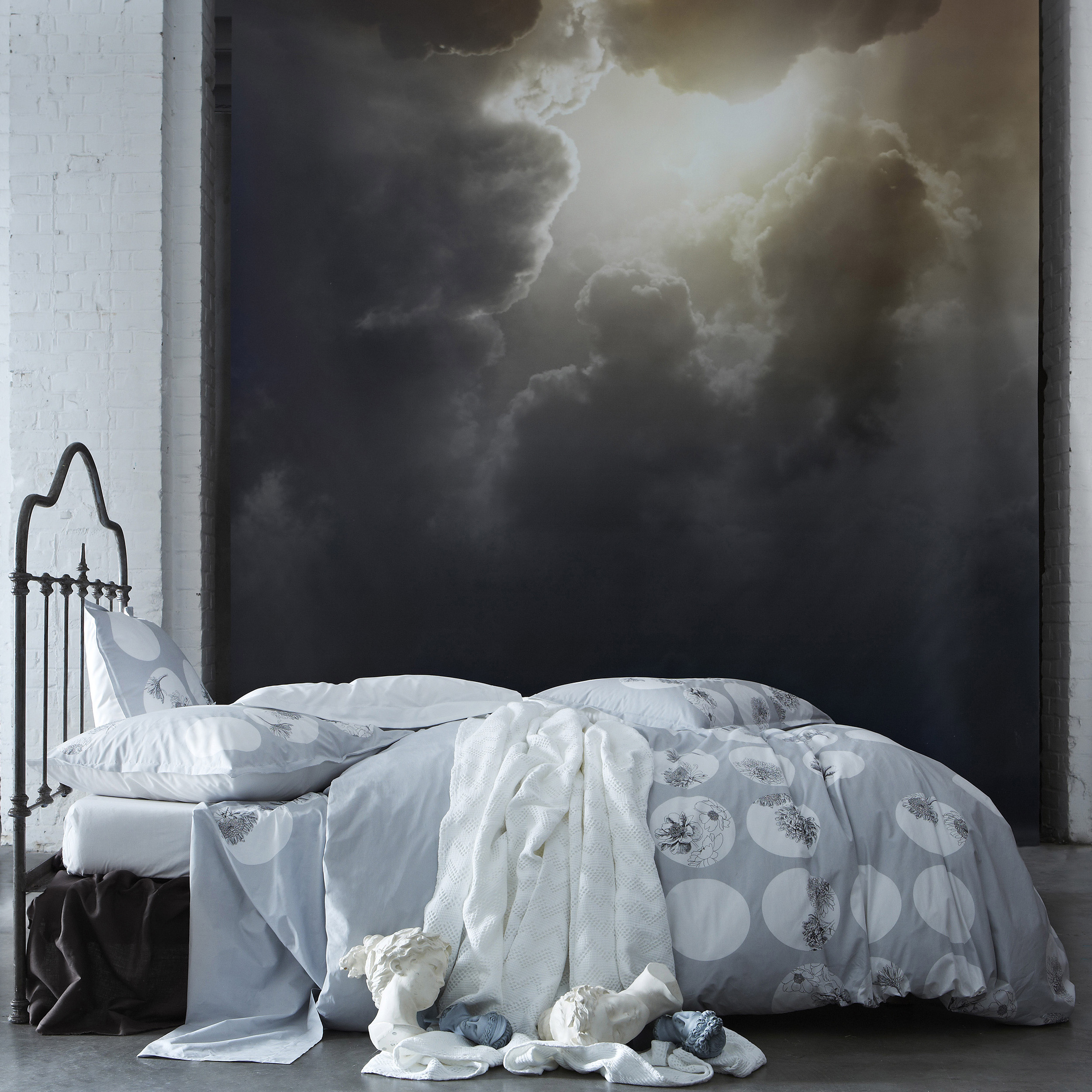 Housse de couette imprimée en percale de coton blanc 140x200 Housse de couette imprimée en percale de coton blanc 140x200
