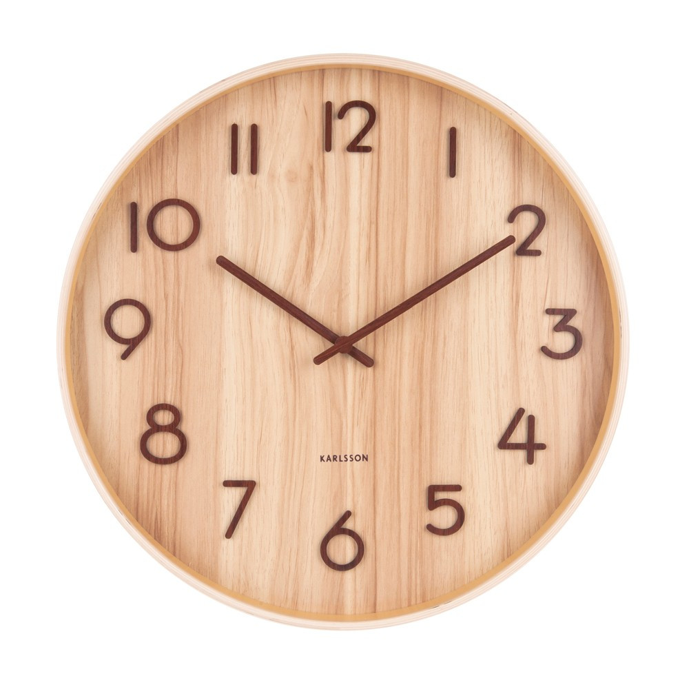 Horloge en bois de tilleul blanc D40 Horloge en bois de tilleul blanc D40
