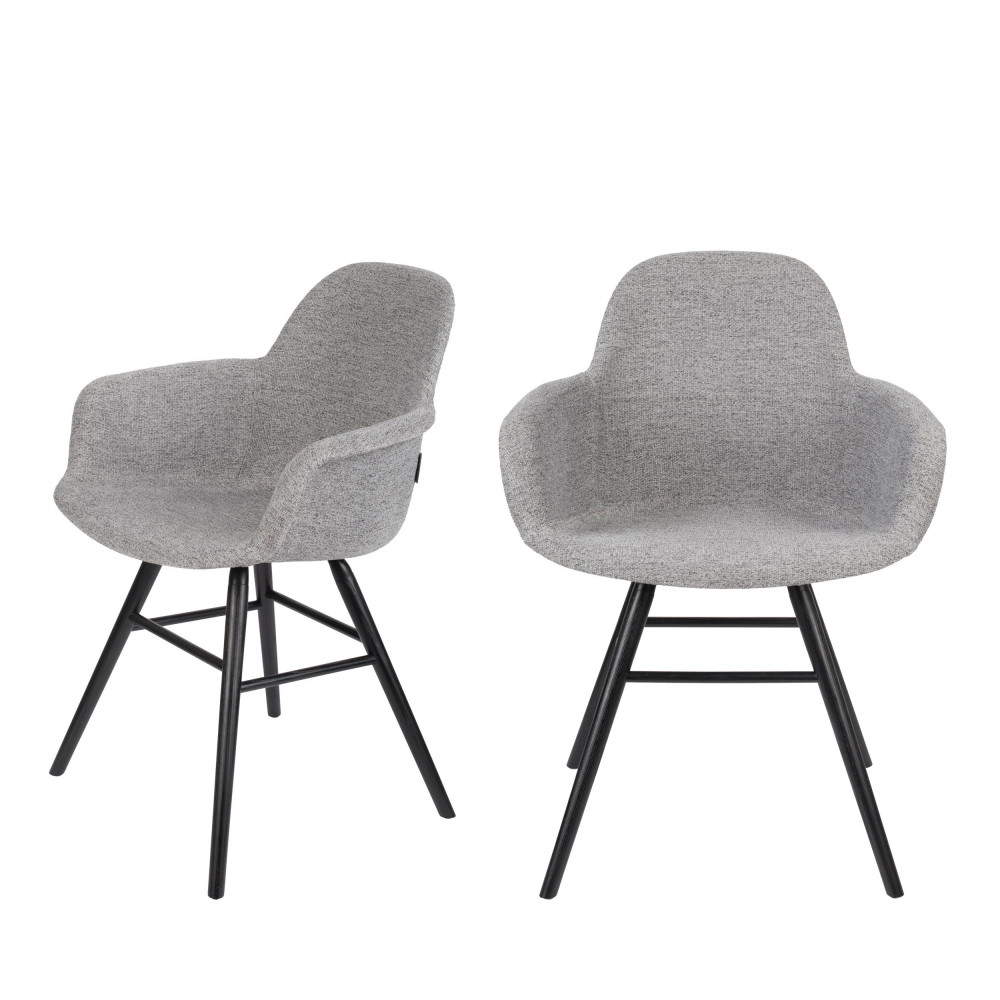 2 chaises avec accoudoirs en tissu gris clair (photo) 2 chaises avec accoudoirs en tissu gris clair