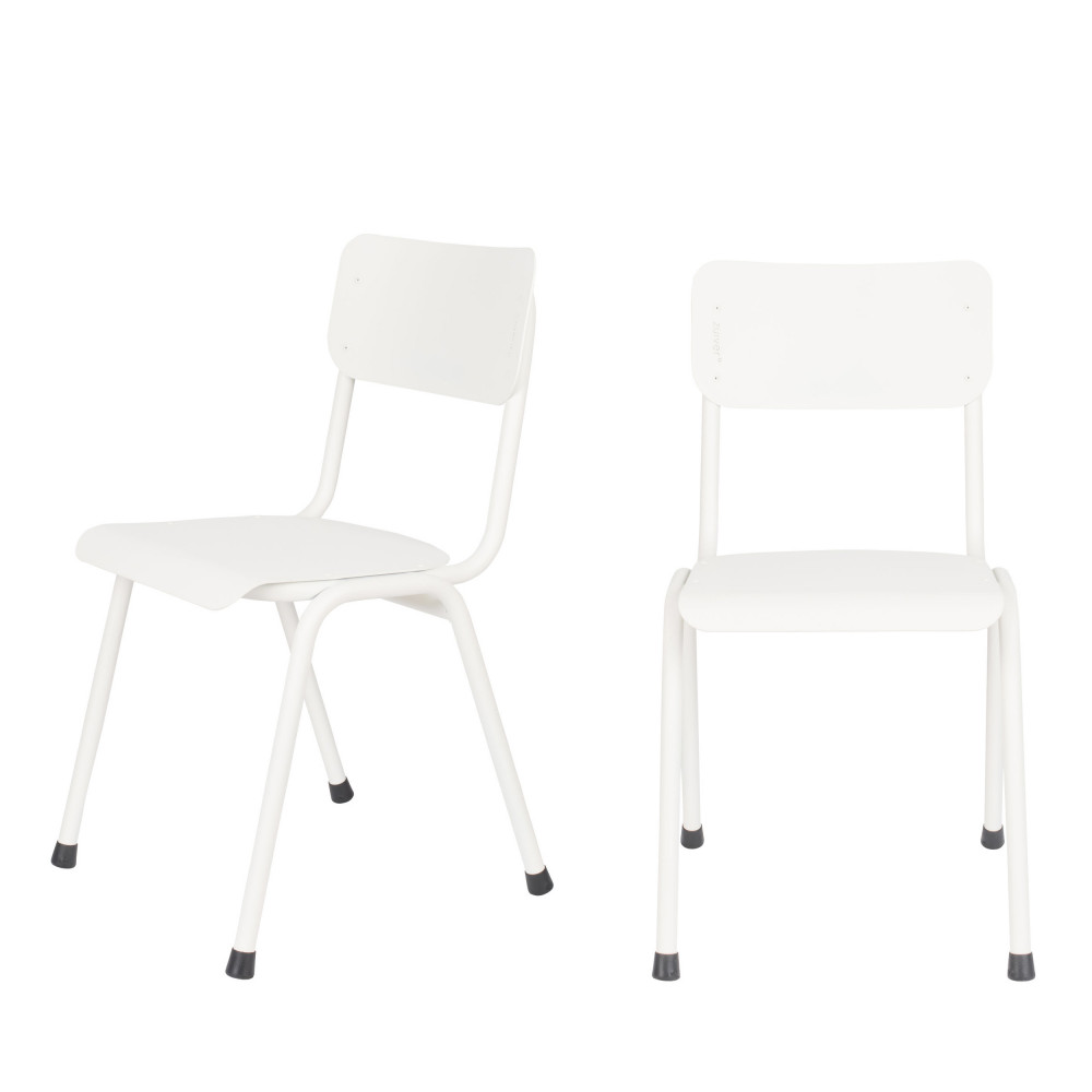 2 chaises d'écolier indoor et outdoor blanc (photo) 2 chaises d'écolier indoor et outdoor blanc
