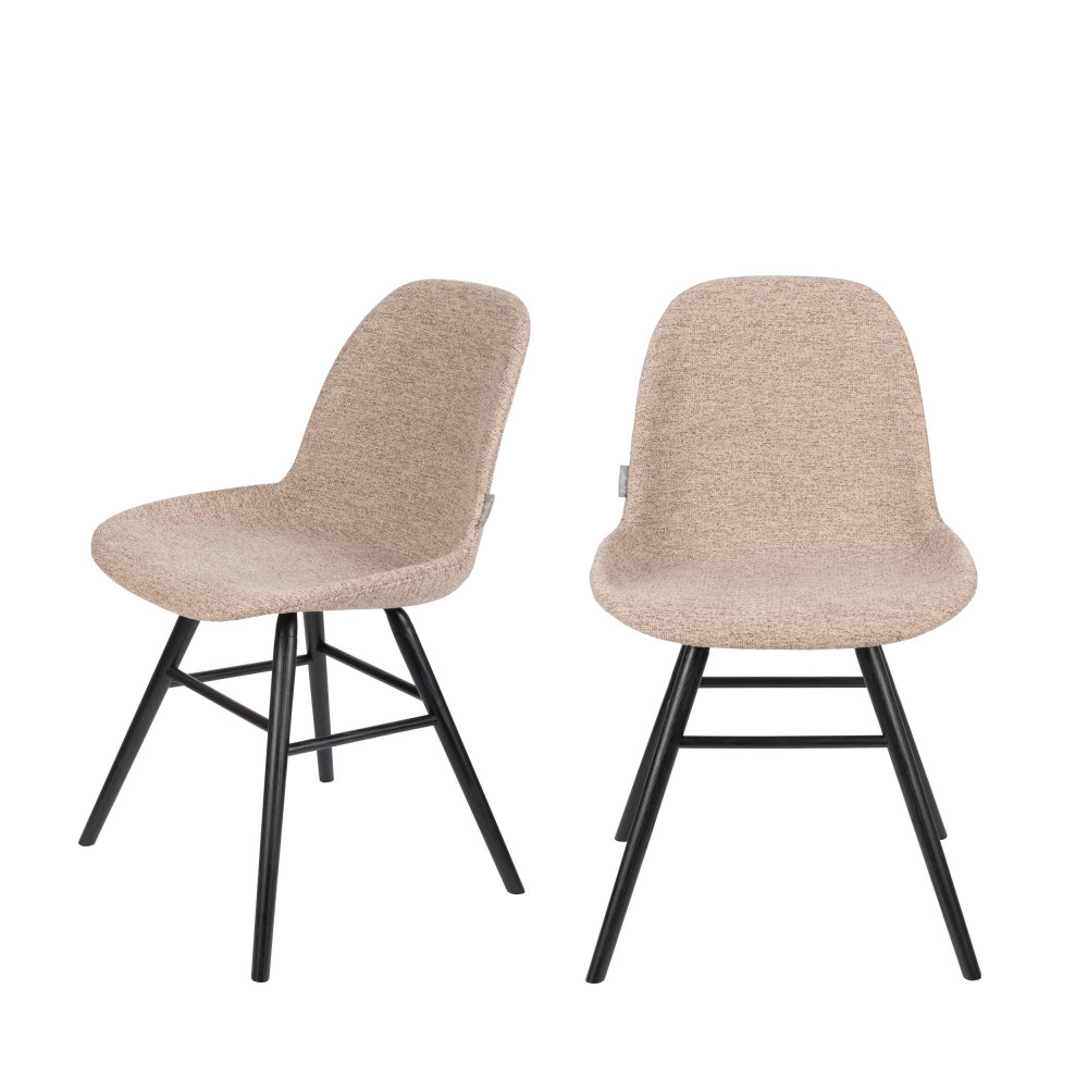 2 chaises en bois et tissu beige 2 chaises en bois et tissu beige