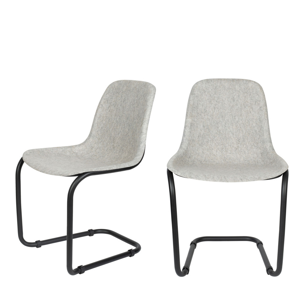 2 chaises en plastique gris clair 2 chaises en plastique gris clair