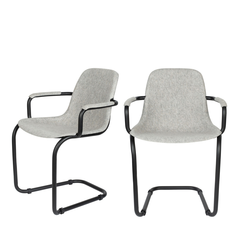 2 chaises avec accoudoirs en plastique gris clair (photo) 2 chaises avec accoudoirs en plastique gris clair