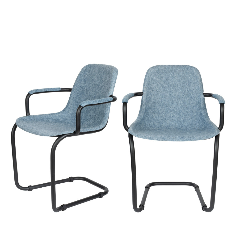 2 chaises avec accoudoirs en plastique bleu clair (photo) 2 chaises avec accoudoirs en plastique bleu clair