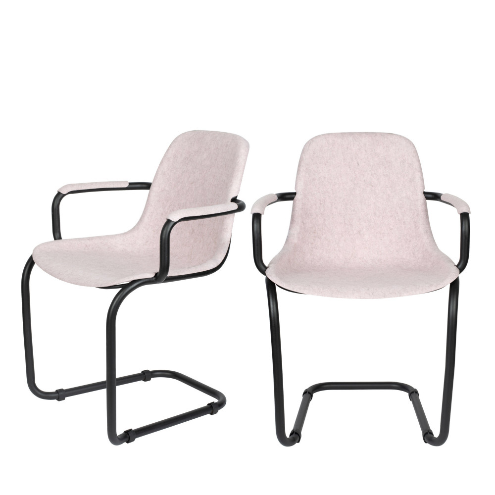 2 chaises avec accoudoirs en plastique rose pastel (photo) 2 chaises avec accoudoirs en plastique rose pastel