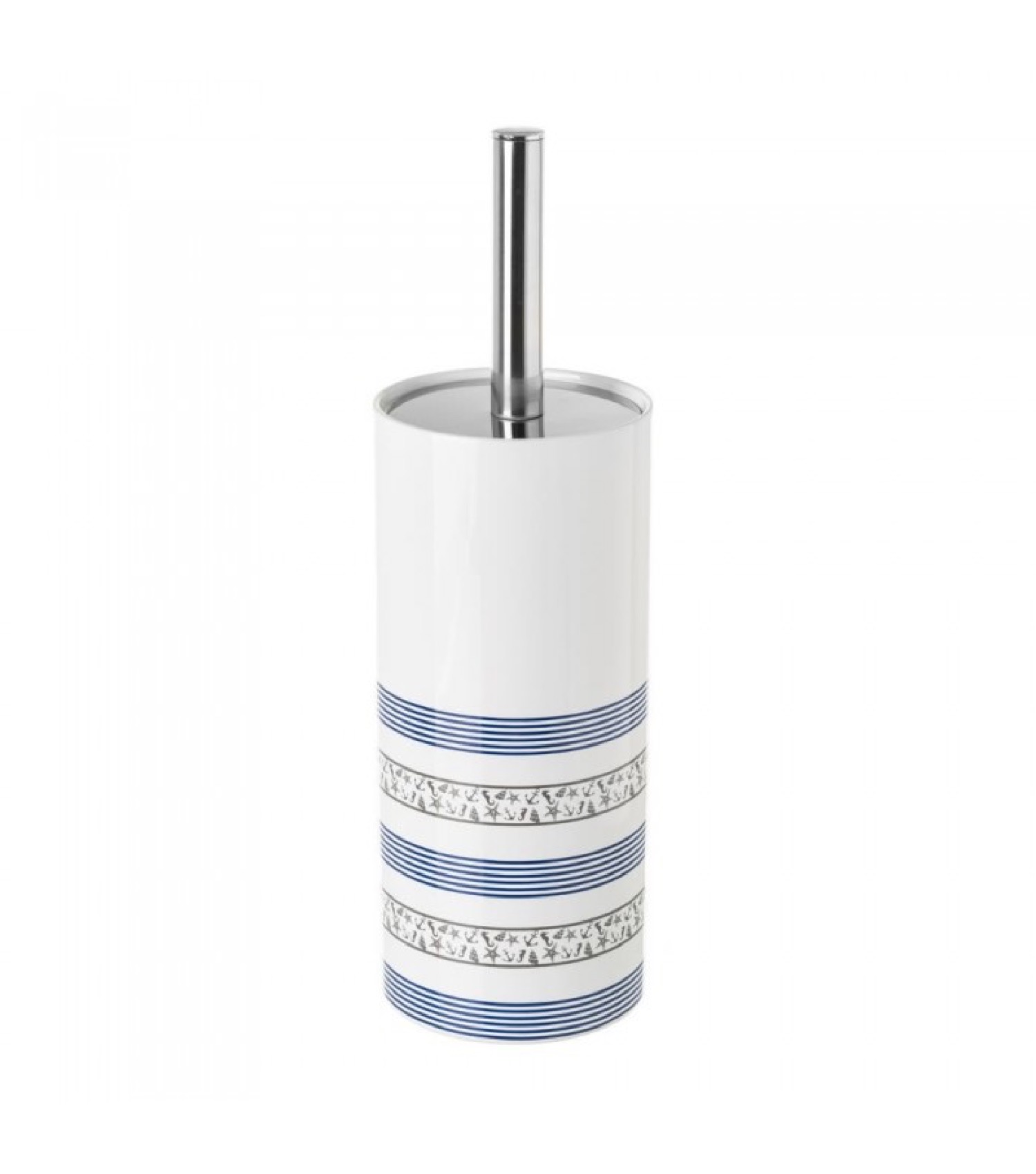 Brosse WC en céramique bleue et blanche Brosse WC en céramique bleue et blanche