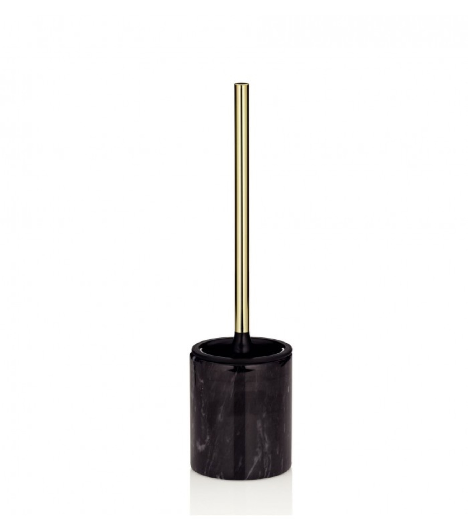 Brosse WC en marbre noir et métal doré