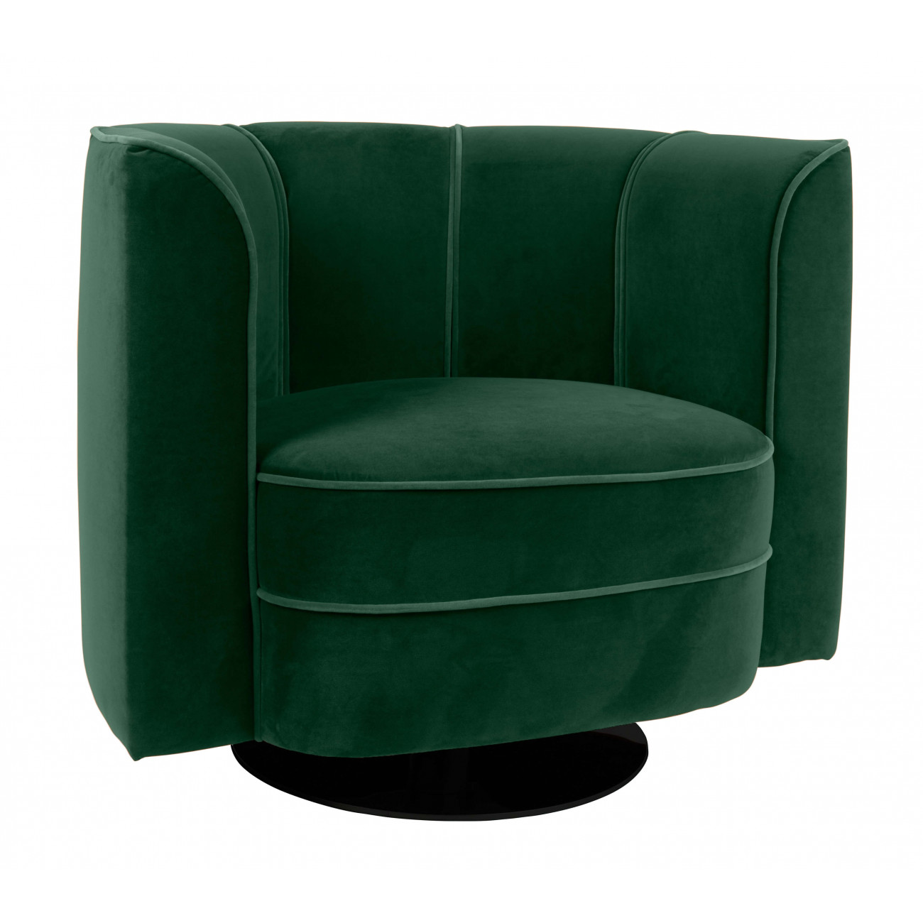 Fauteuil lounge en velours vert forÃªt