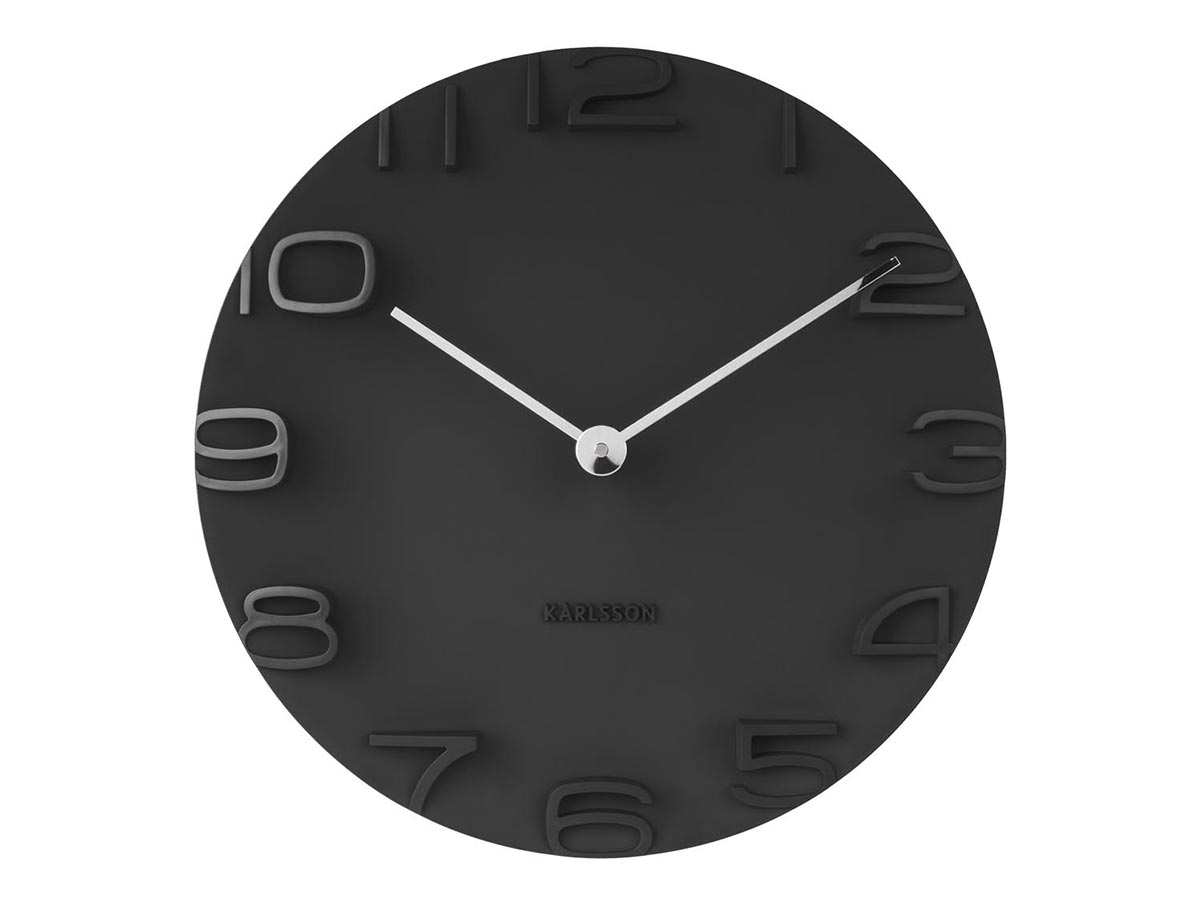 Horloge murale en plastique noir D42 (photo) Horloge murale en plastique noir D42