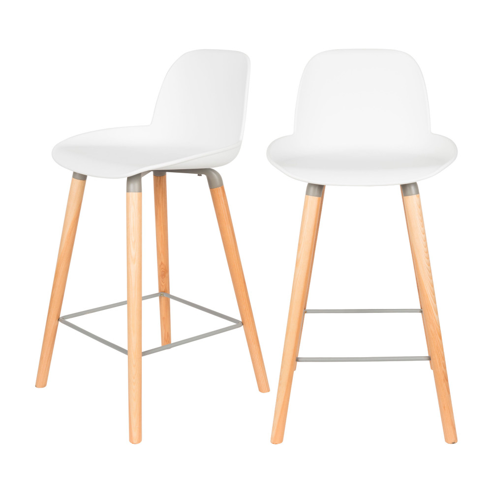 2 tabourets de bar résine 65cm blanc 2 tabourets de bar résine 65cm blanc