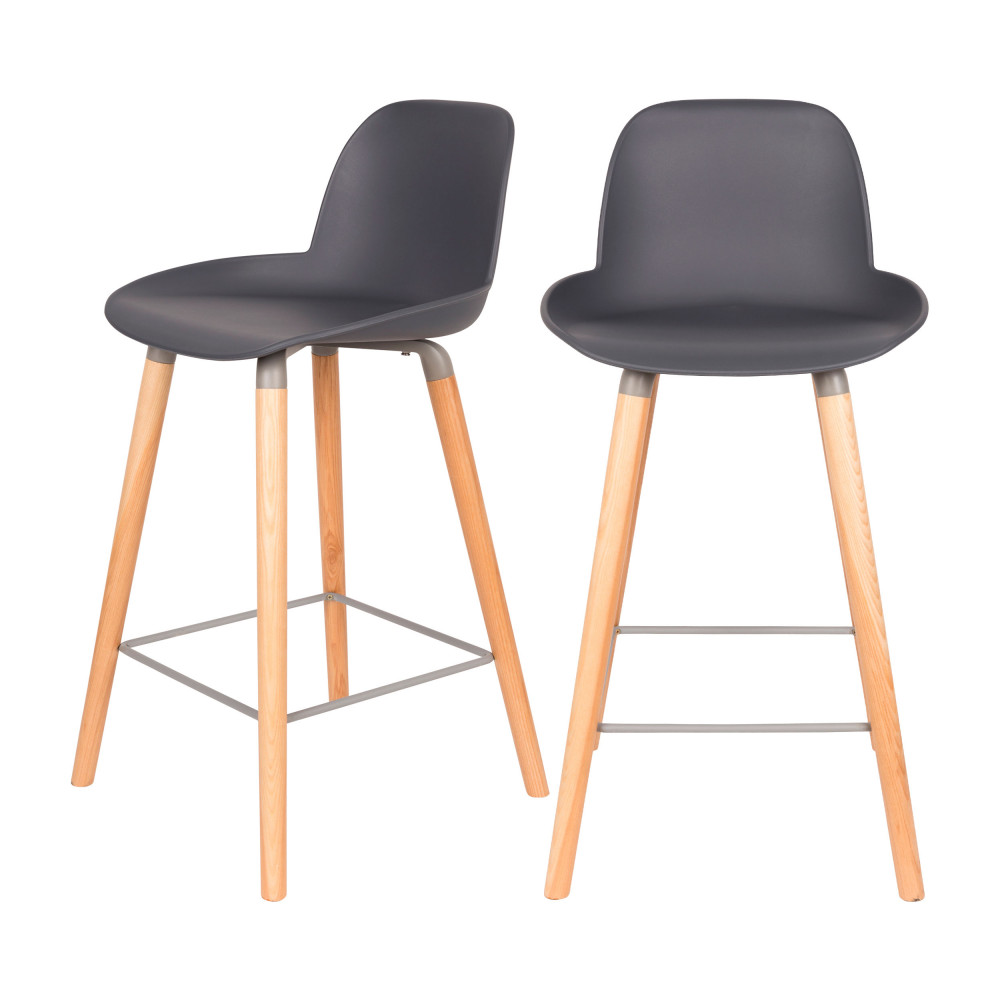 2 tabourets de bar résine 65cm gris anthracite 2 tabourets de bar résine 65cm gris anthracite