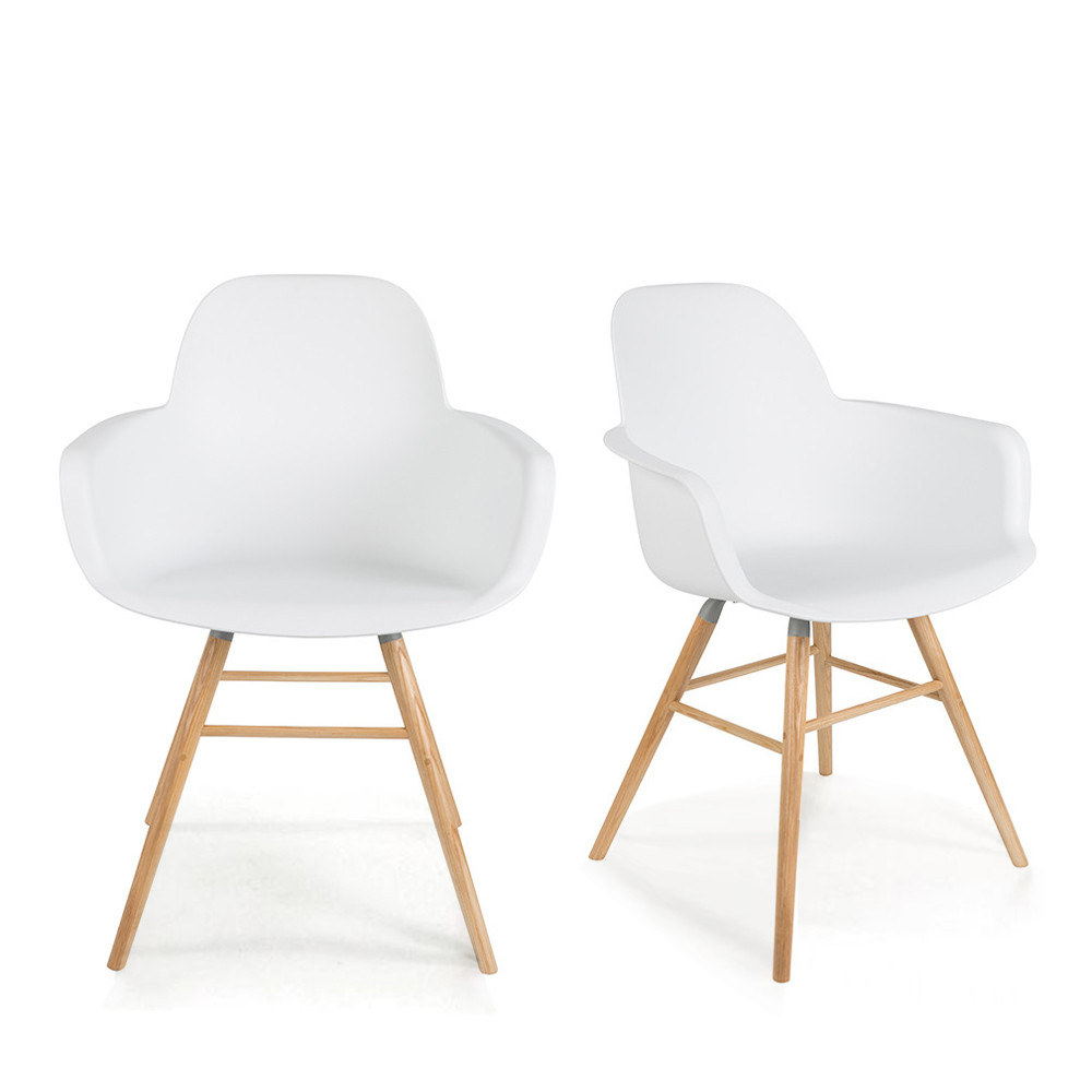 2 fauteuils de table en rÃ©sine blanc