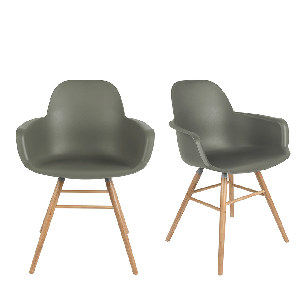 2 fauteuils de table en rÃ©sine vert