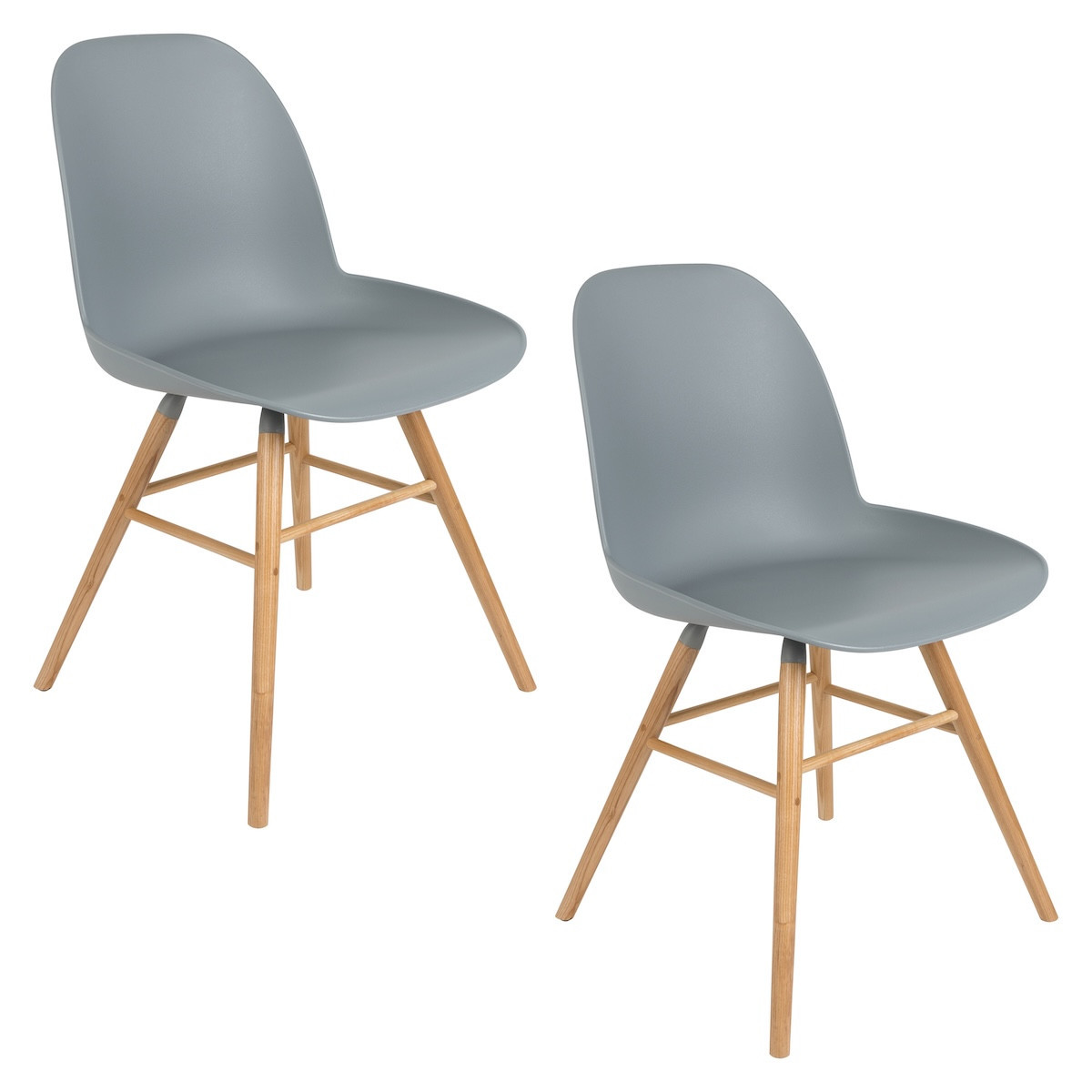 2 chaises résine et bois gris 2 chaises résine et bois gris