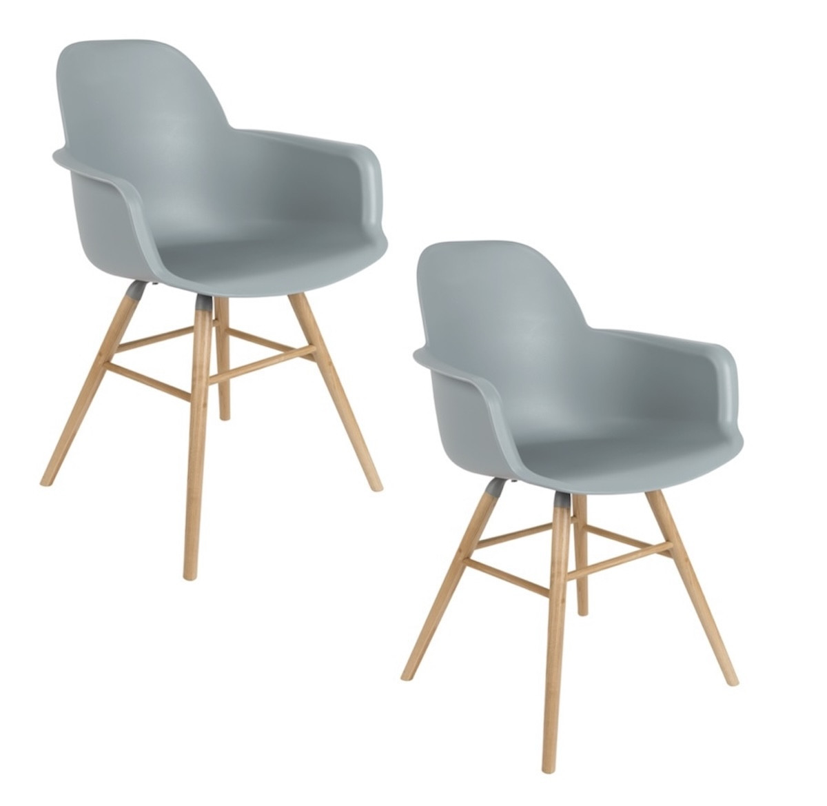 2 fauteuils de table en résine gris clair 2 fauteuils de table en résine gris clair