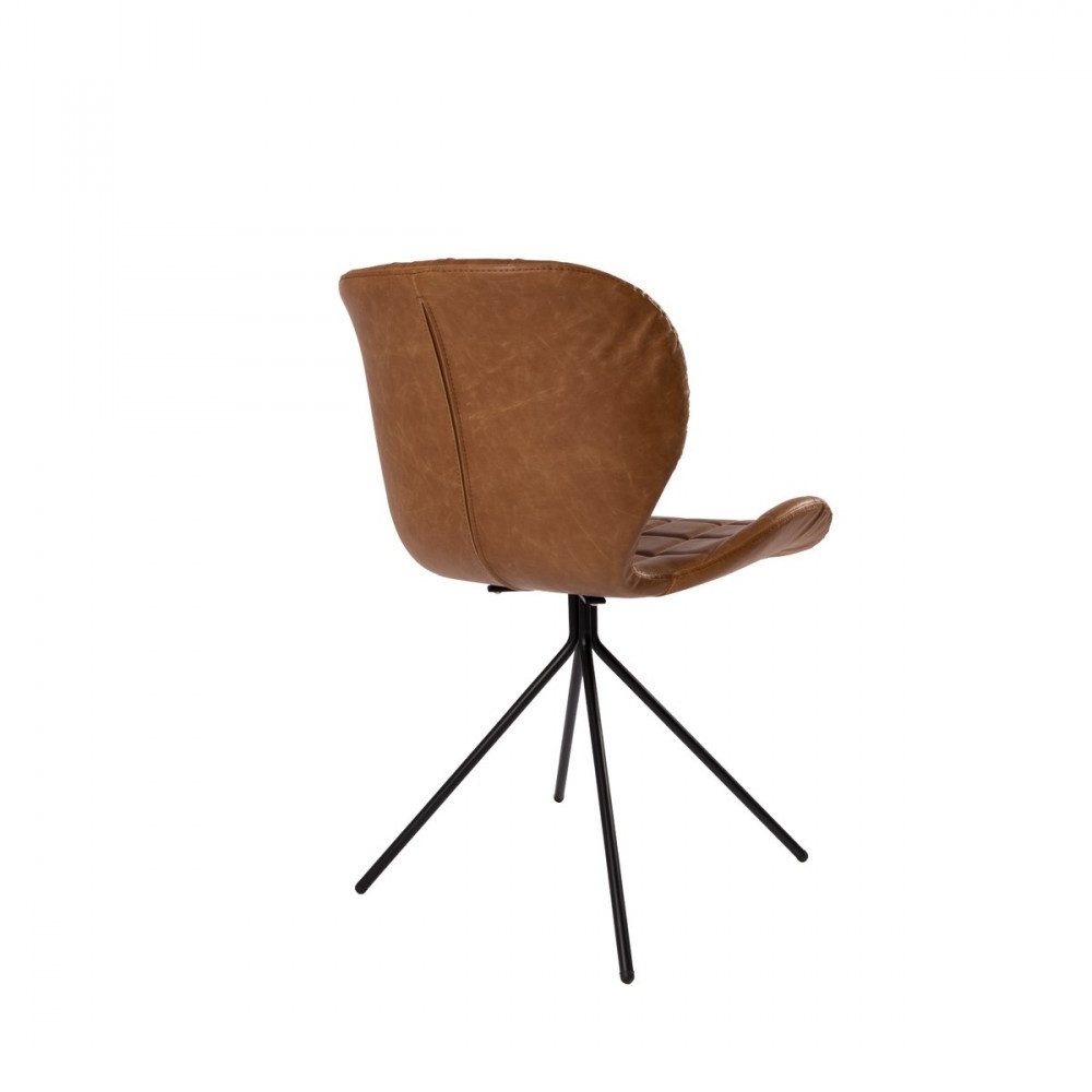 2 chaises design skin marron