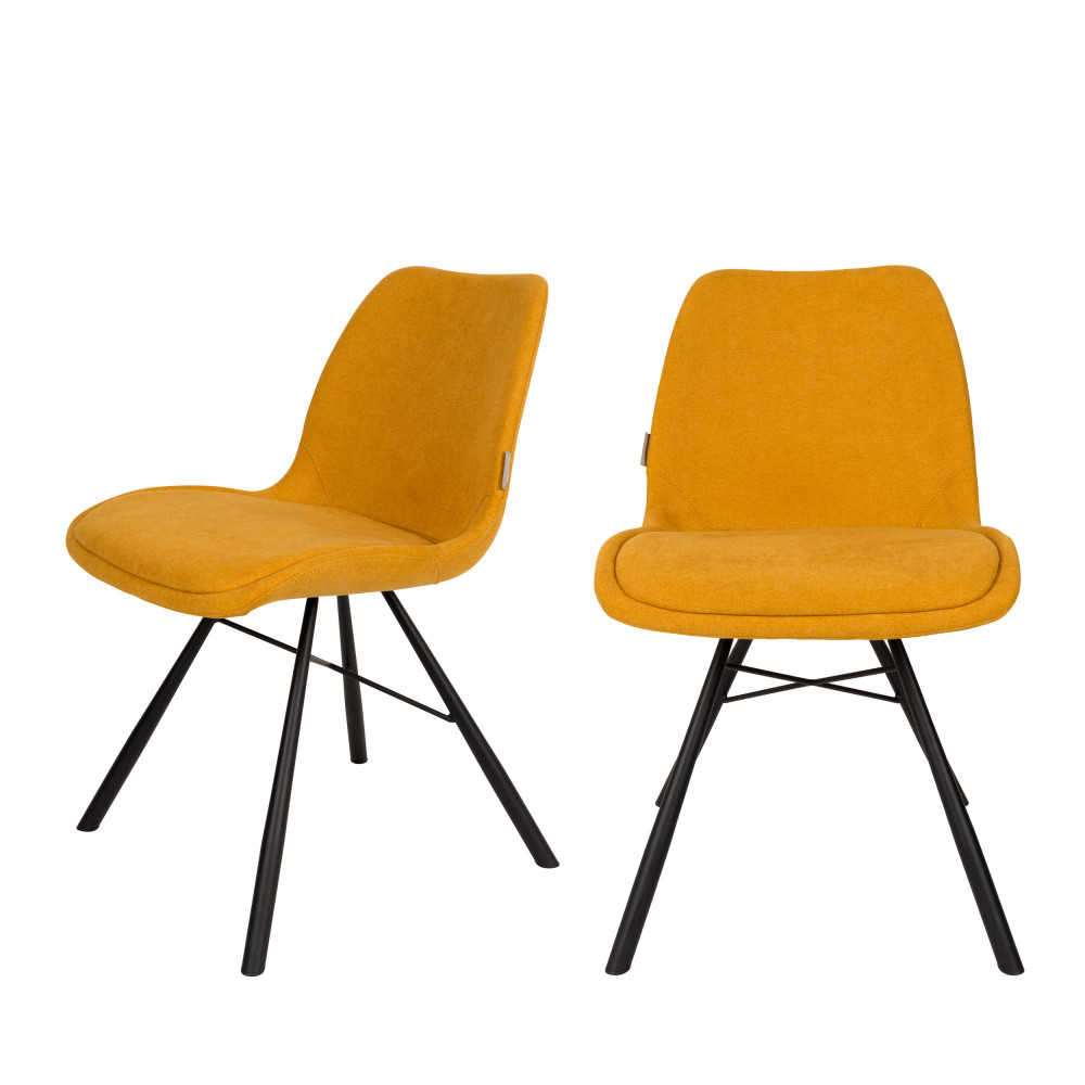 2 chaises tissu jaune moutarde 2 chaises tissu jaune moutarde