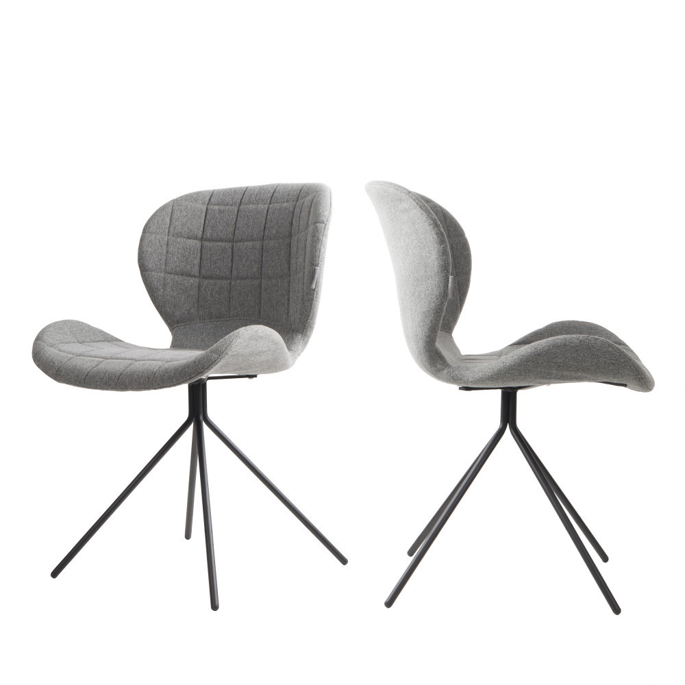 Lot de 2 chaises design – Gris clair