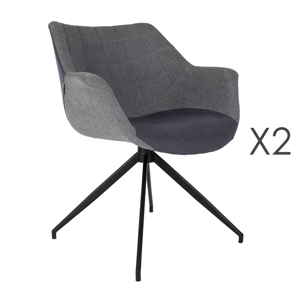 2 fauteuils de table design gris (photo) 2 fauteuils de table design gris