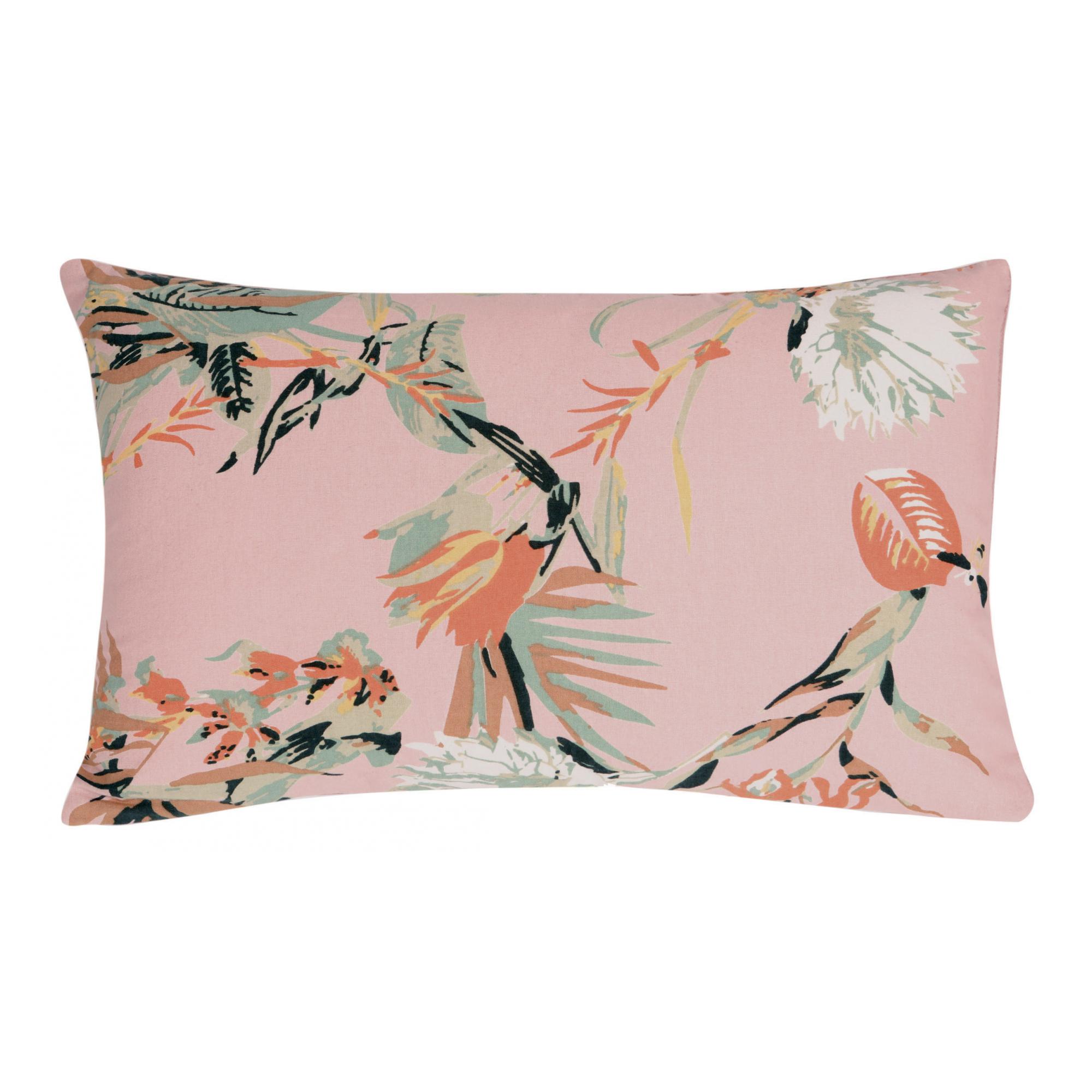 Coussin garni en 100% coton rose 30x50 Coussin garni en 100% coton rose 30x50