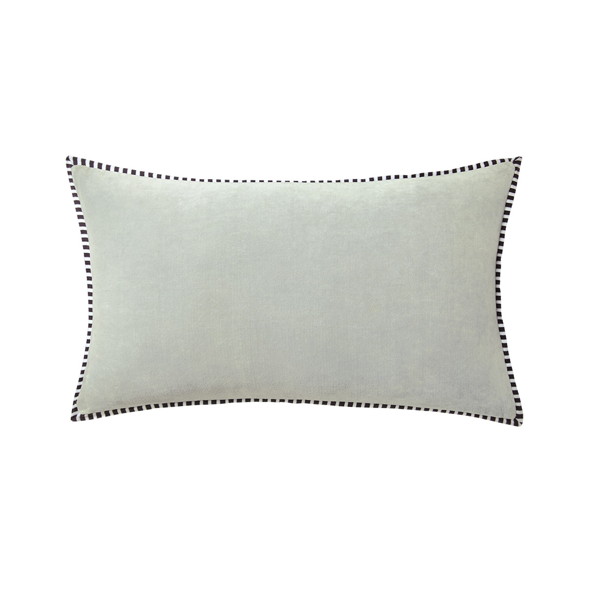 Housse de coussin en velours de coton gris 30 x 50 cm