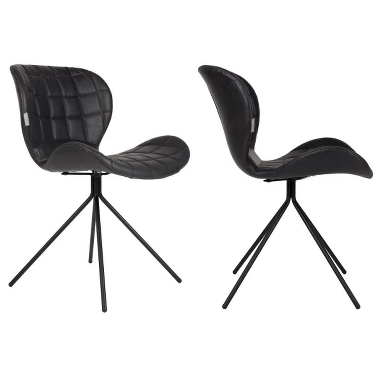 2 chaises design skin noir (photo) 2 chaises design skin noir