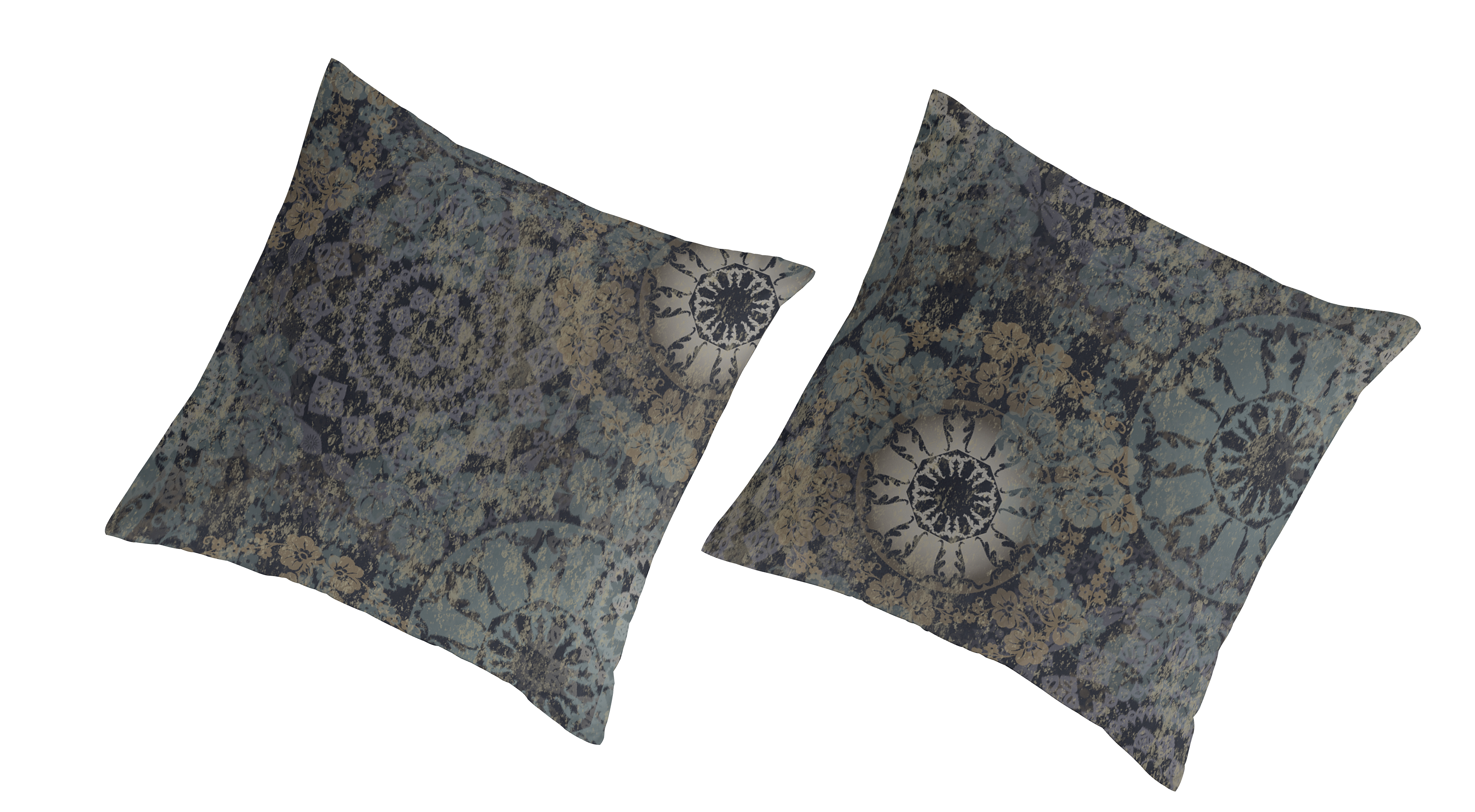 2 taies d'oreiller en coton bicolore 65x65 (photo) 2 taies d'oreiller en coton bicolore 65x65