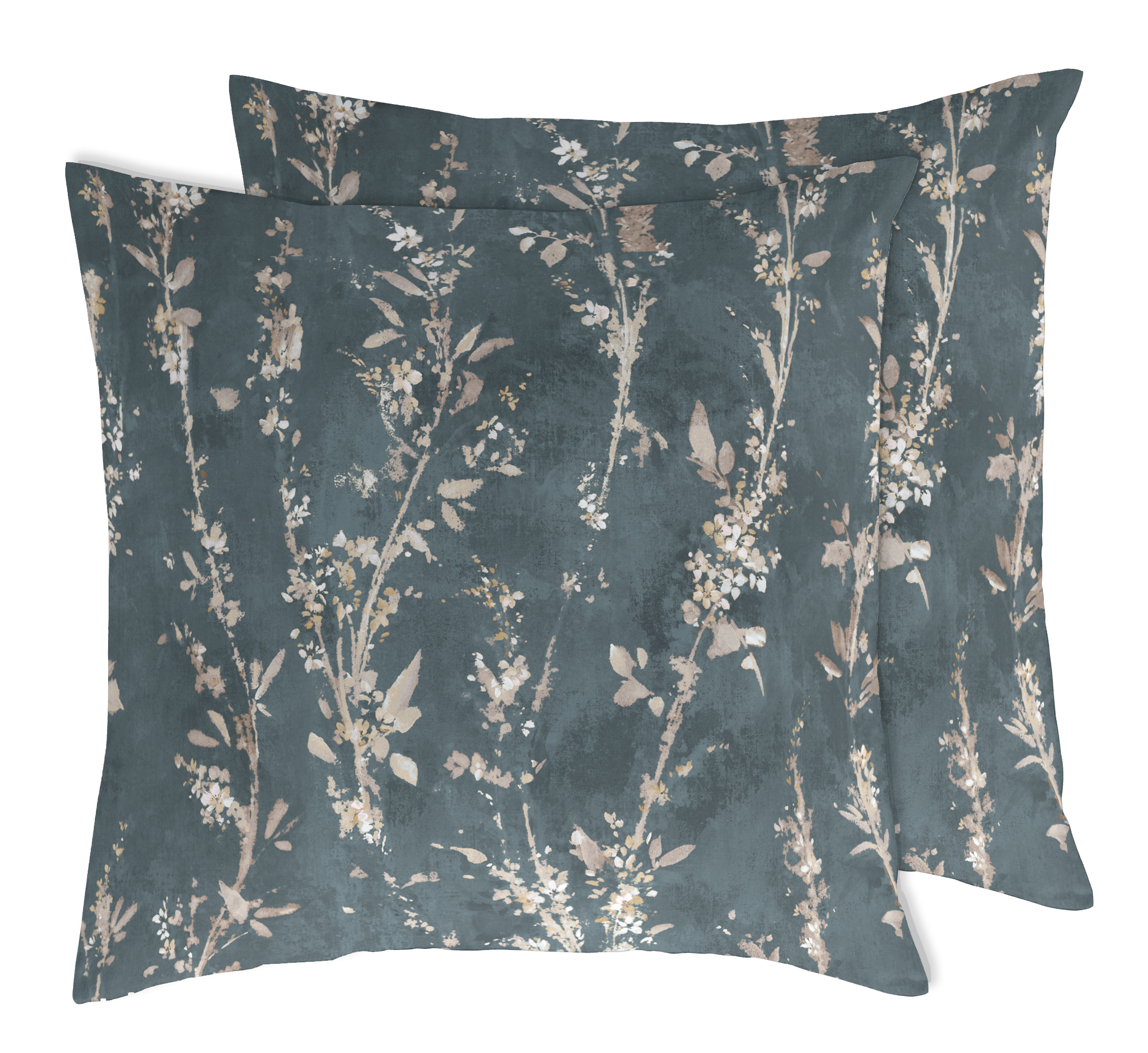2 taies d'oreiller en coton bicolore 65x65 (photo) 2 taies d'oreiller en coton bicolore 65x65