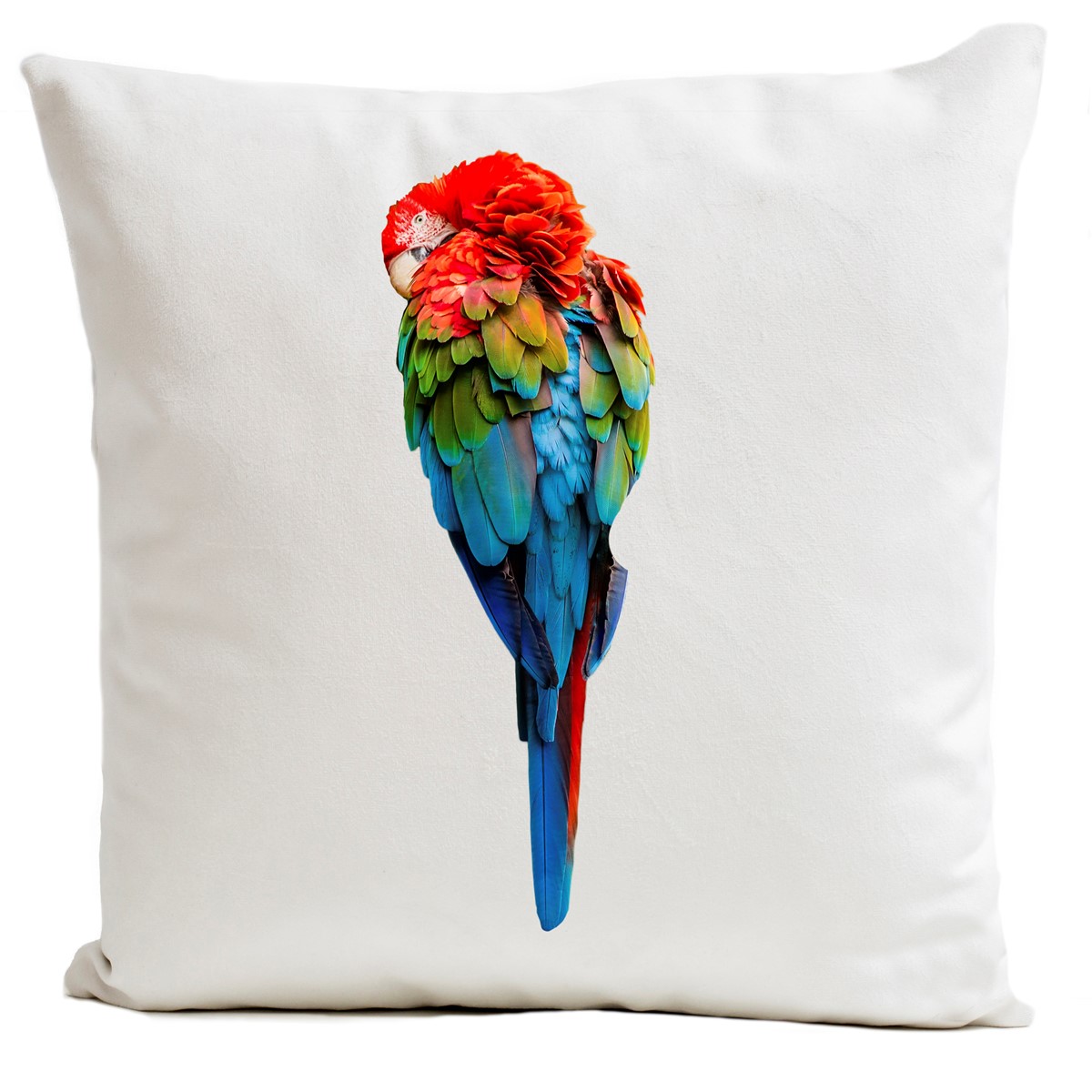 Coussin velours carré imprimé animaux blanc 60x60 (photo) Coussin velours carré imprimé animaux blanc 60x60