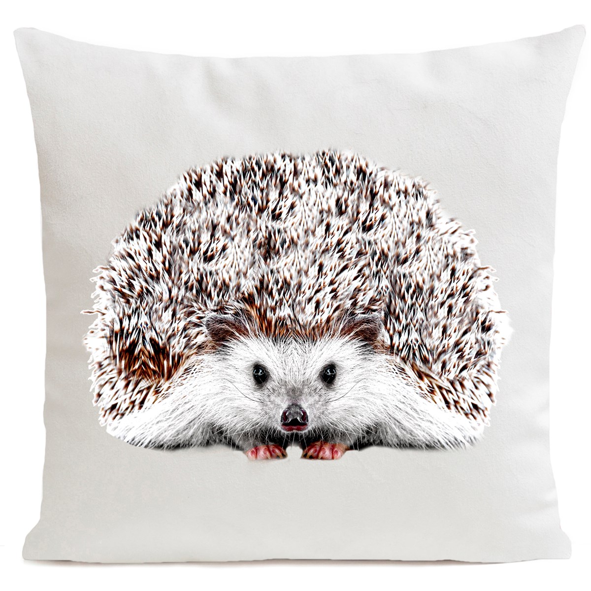 Coussin velours carré imprimé animaux blanc 40x40 (photo) Coussin velours carré imprimé animaux blanc 40x40