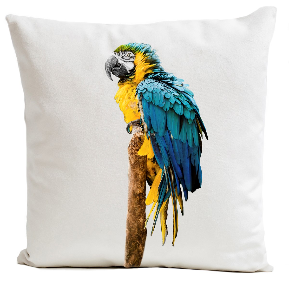Coussin velours carré imprimé animaux blanc 60x60 (photo) Coussin velours carré imprimé animaux blanc 60x60