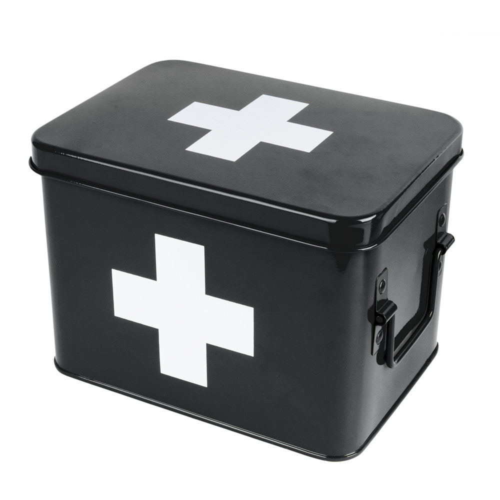 Boîte à pharmacie noire 21,5x15,5cm Boîte à pharmacie noire 21,5x15,5cm