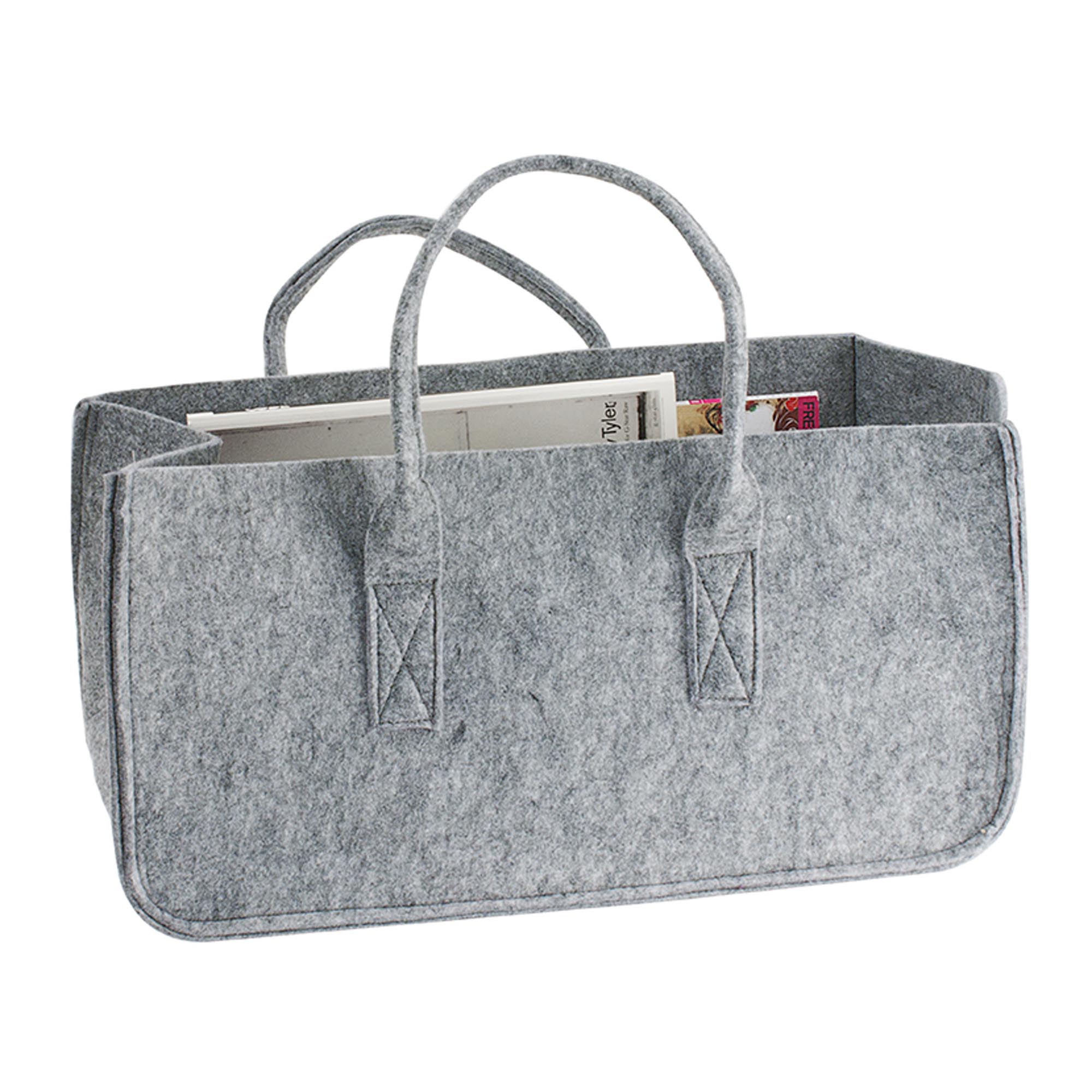 Porte revues en feutrine grise Porte revues en feutrine grise