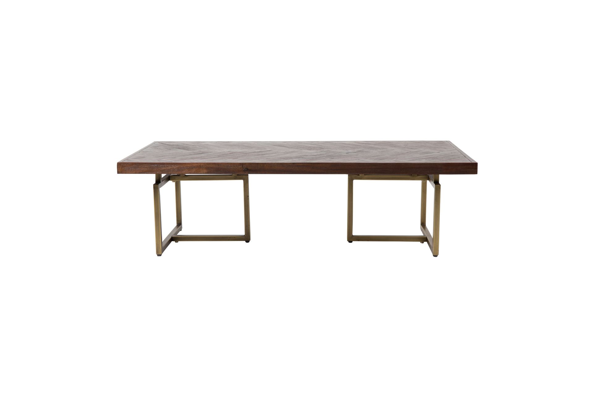 Table basse design bois et laiton bois foncé