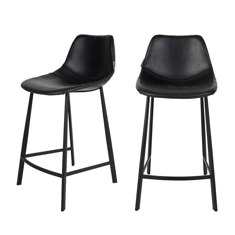 2 tabourets de bar vintage 65cm noir (photo) 2 tabourets de bar vintage 65cm noir