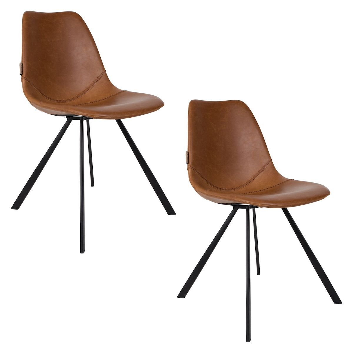 Lot de 2 chaises vintage marron Lot de 2 chaises vintage marron