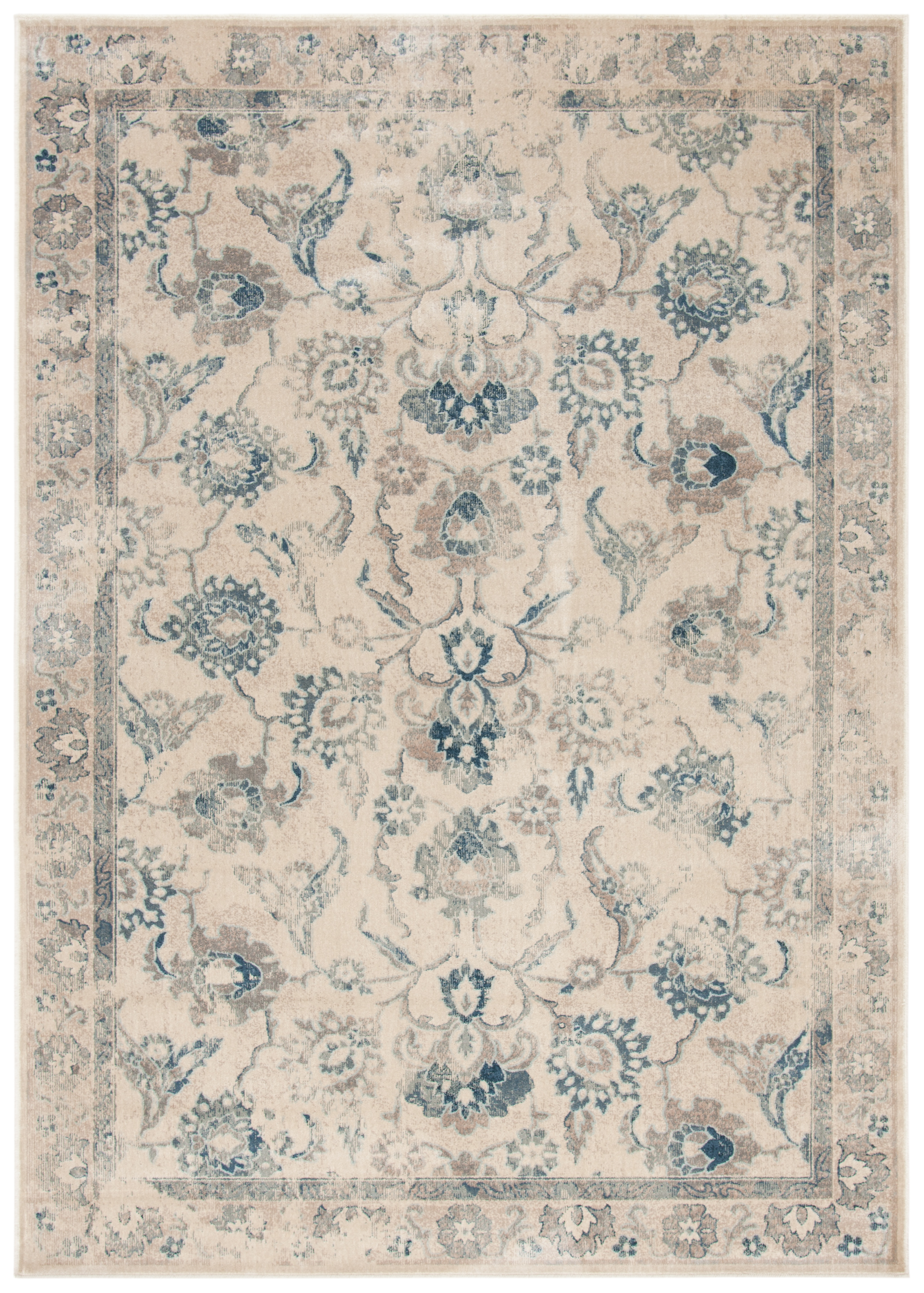 Tapis de salon d'inspiration vintage gris et bleu 160x230 Tapis de salon d'inspiration vintage gris et bleu 160x230