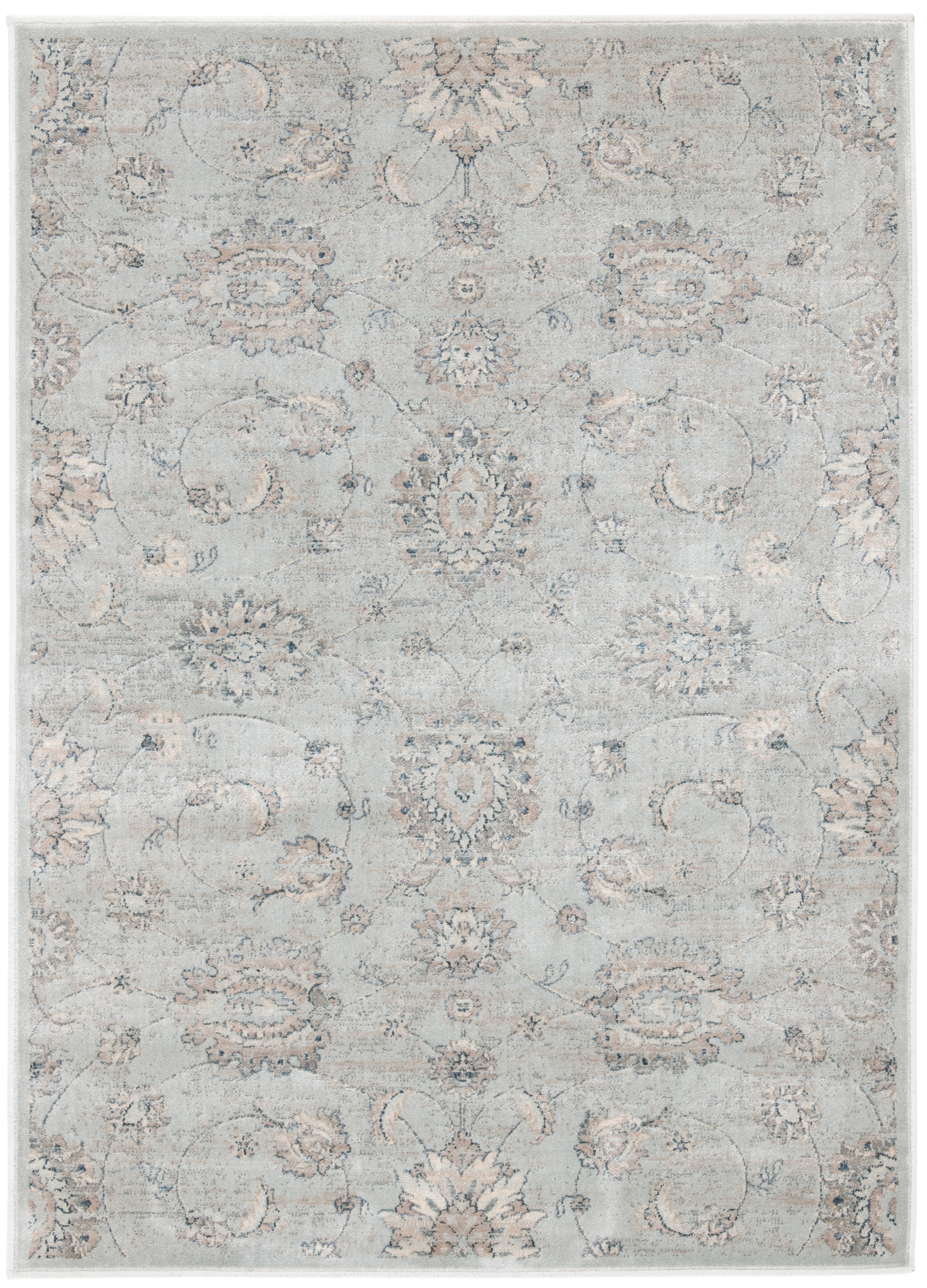 Tapis de salon d'inspiration vintage bleu clair et gris 100x140 Tapis de salon d'inspiration vintage bleu clair et gris 100x140