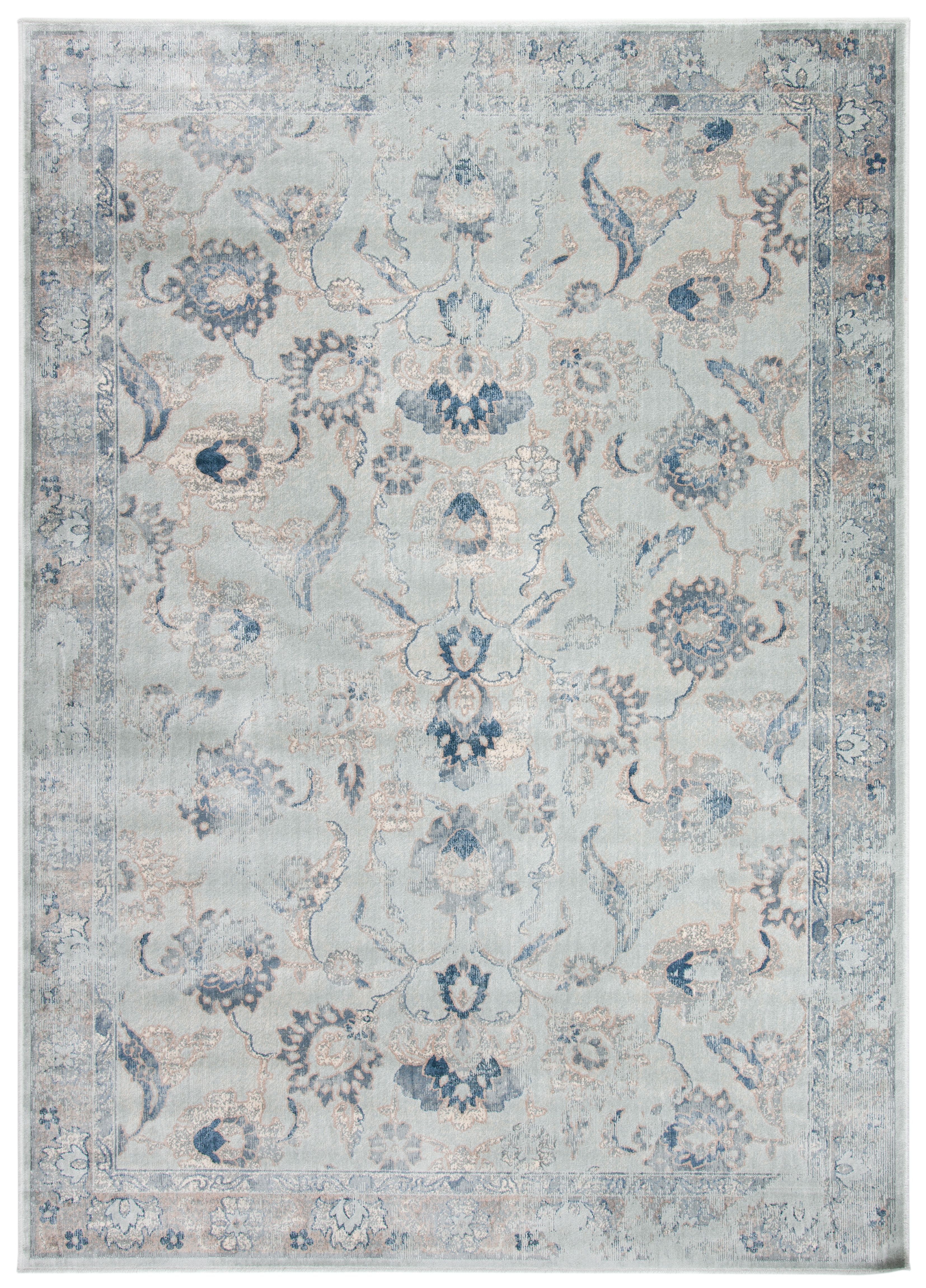 Tapis de salon d'inspiration vintage bleu clair 160x230 Tapis de salon d'inspiration vintage bleu clair 160x230