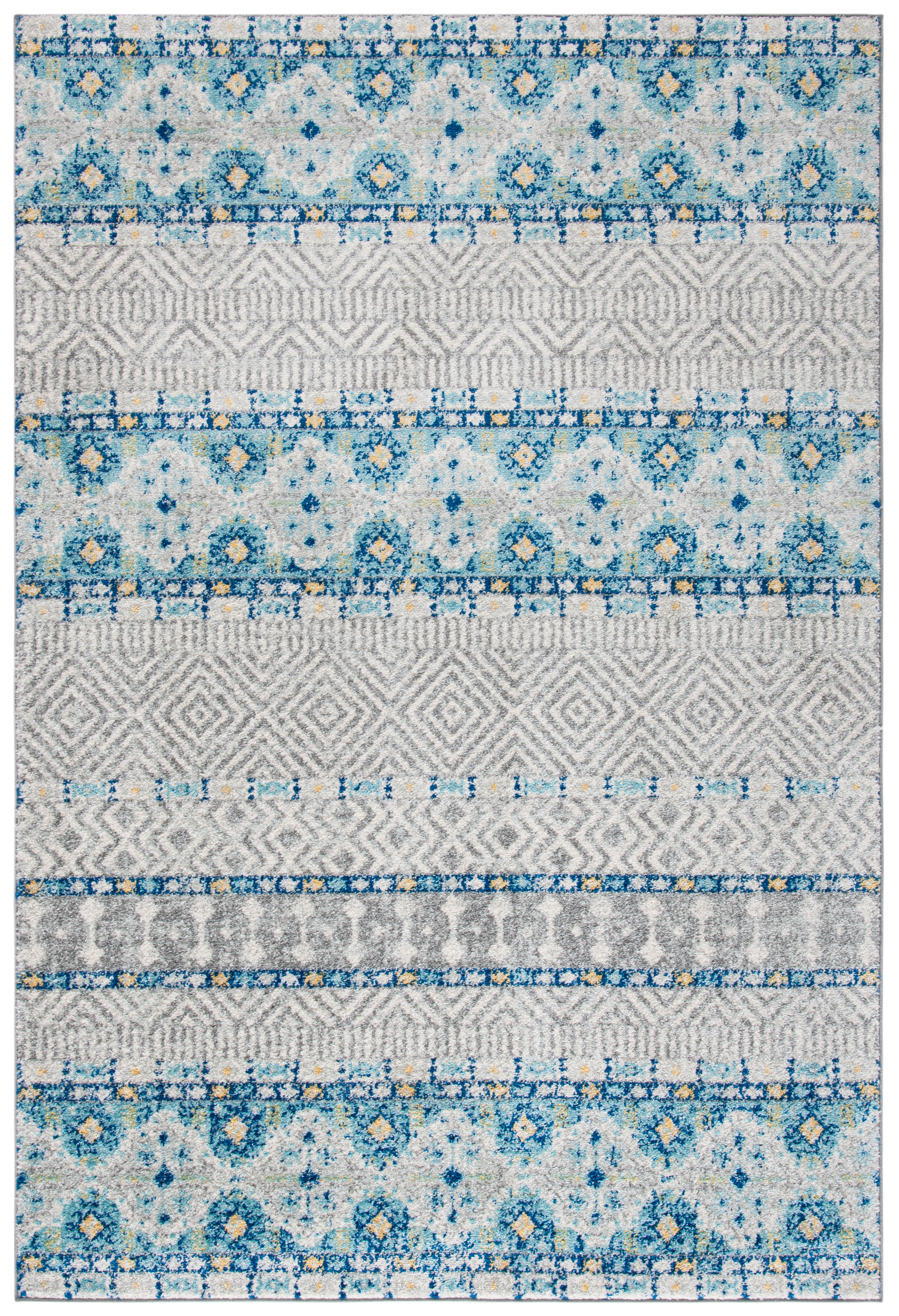 Tapis de salon contemporain gris et turquoise 154x228 Tapis de salon contemporain gris et turquoise 154x228