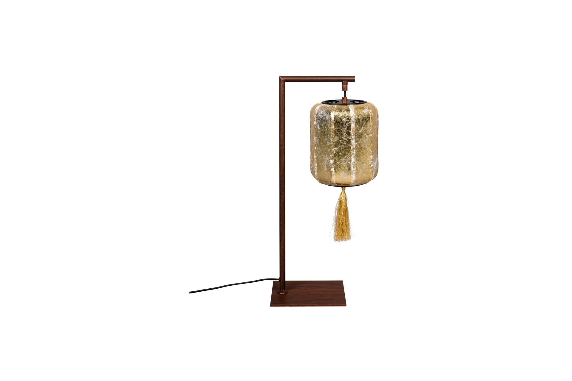 Lampe Ã  poser style lanterne japonaise or