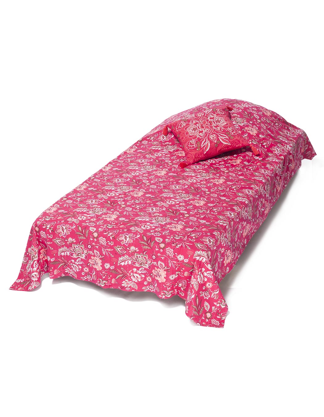 JetÃ© de lit surpiquÃ© en coton magenta 140 x 230