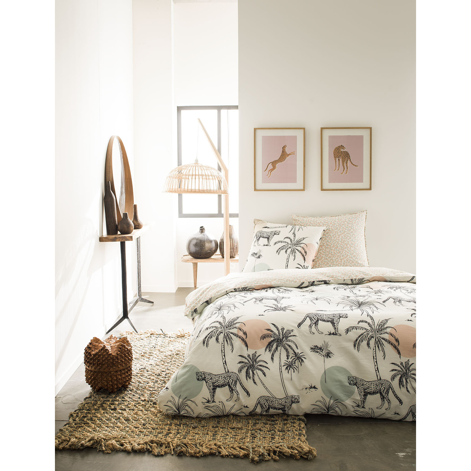 Parure de housse de couette bouton coton blanc 240x260 cm (photo) Parure de housse de couette bouton coton blanc 240x260 cm