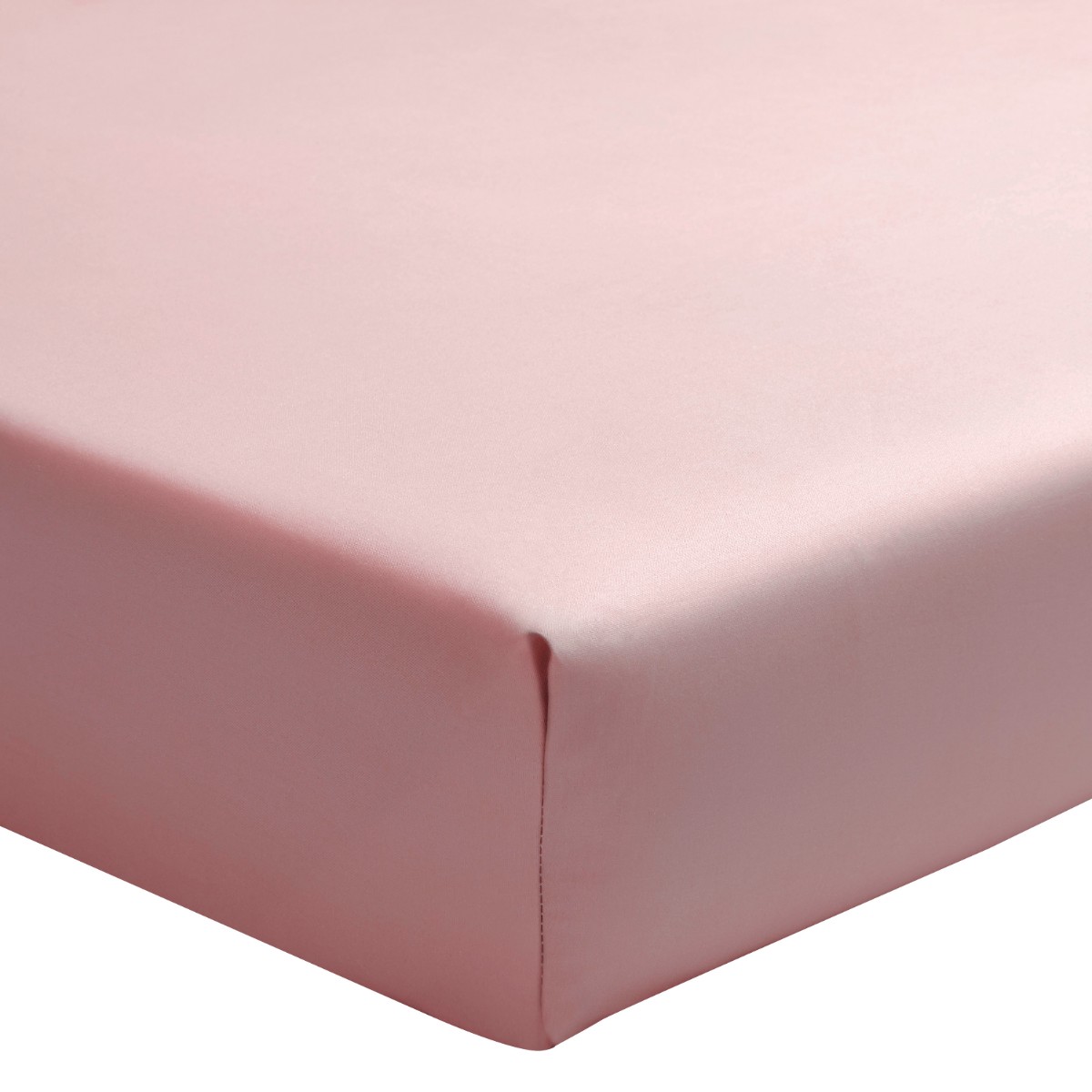 Drap housse uni en percale de coton rose 100x200