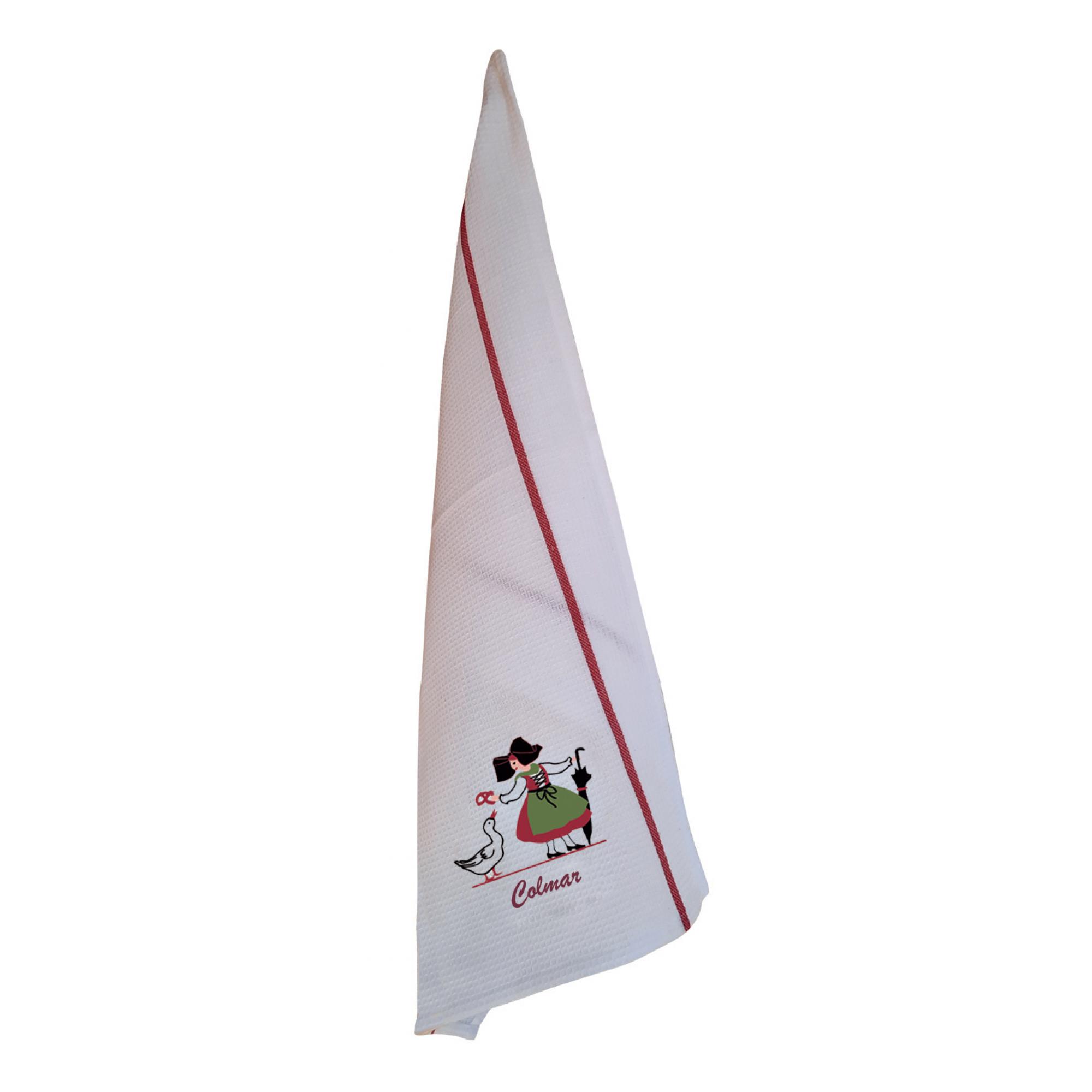 Torchon na brodé oie colmar en coton blanc 50 x 70 Torchon na brodé oie colmar en coton blanc 50 x 70