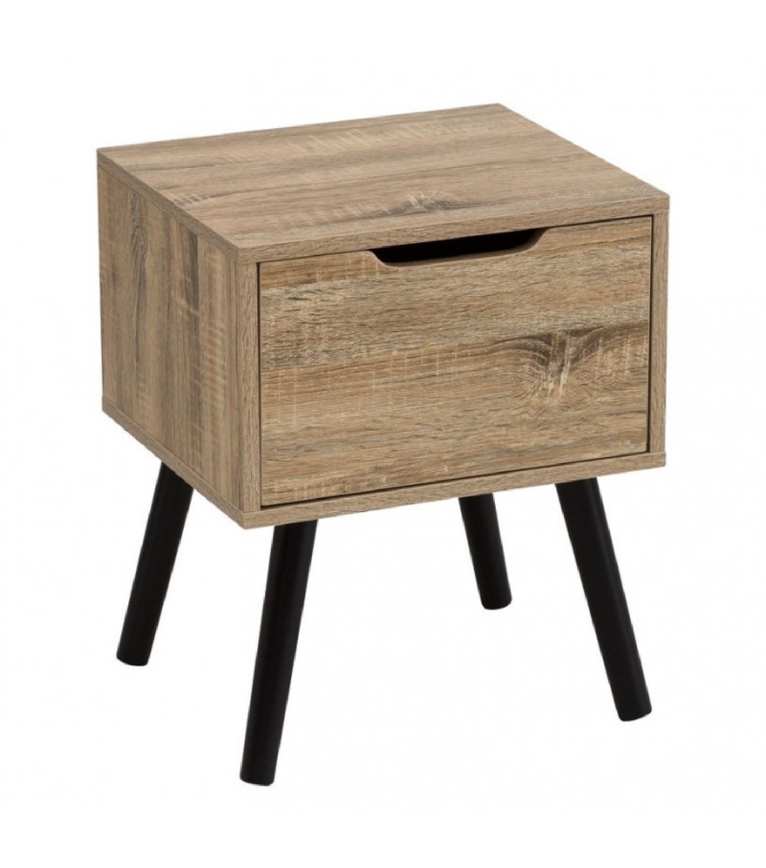 Table de chevet en bois de Palownia et noire H49,5cm Table de chevet en bois de Palownia et noire H49,5cm