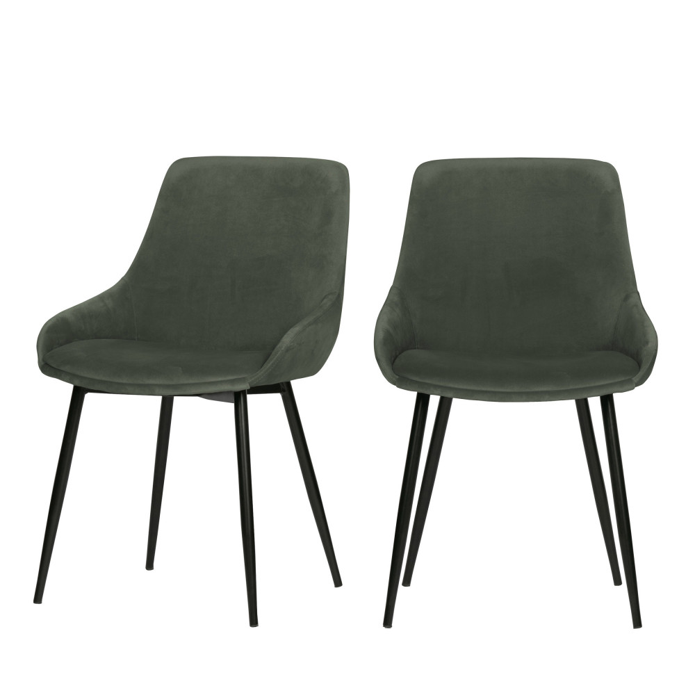 2 chaises enveloppantes en velours vert mousse 2 chaises enveloppantes en velours vert mousse
